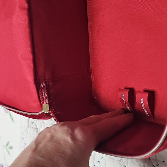 Estee Lauder Red Velvet Cosmetic Bag with Bow - Picture 7 of 8